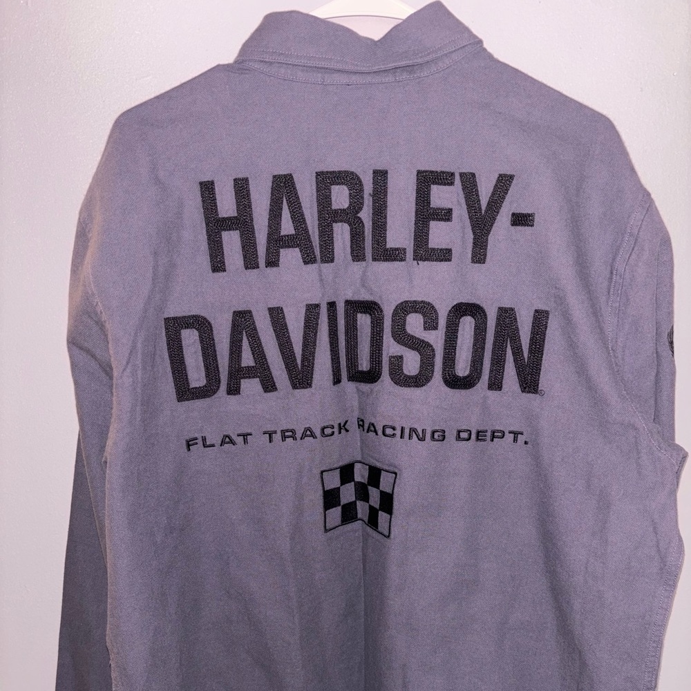 Harley-Davidson Men's Fairing Button-Up Long Sleeve Shirt grey